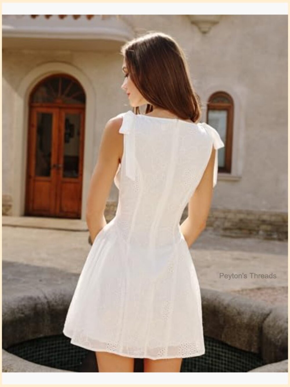Women's Plaid Gingham Dress Summer Midi A-Line Boat Neck Sleeveless Bow Tie - Picture 4 of 7